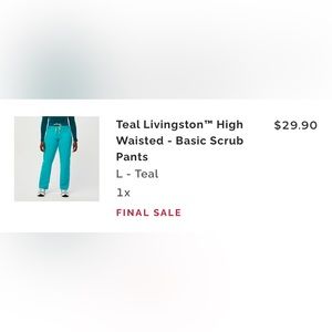 NWT FIGS High waisted Livingston scrub bottoms (L Tall)